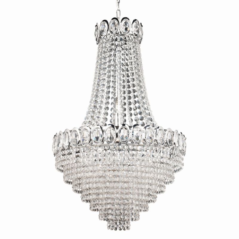 Searchlight-1611-6CC - Louis Philipe - Crystal with Chrome 6 Light Chandelier