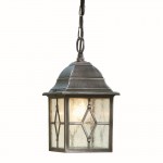 Genoa - Outdoor Black & Silver with Glass Pendant
