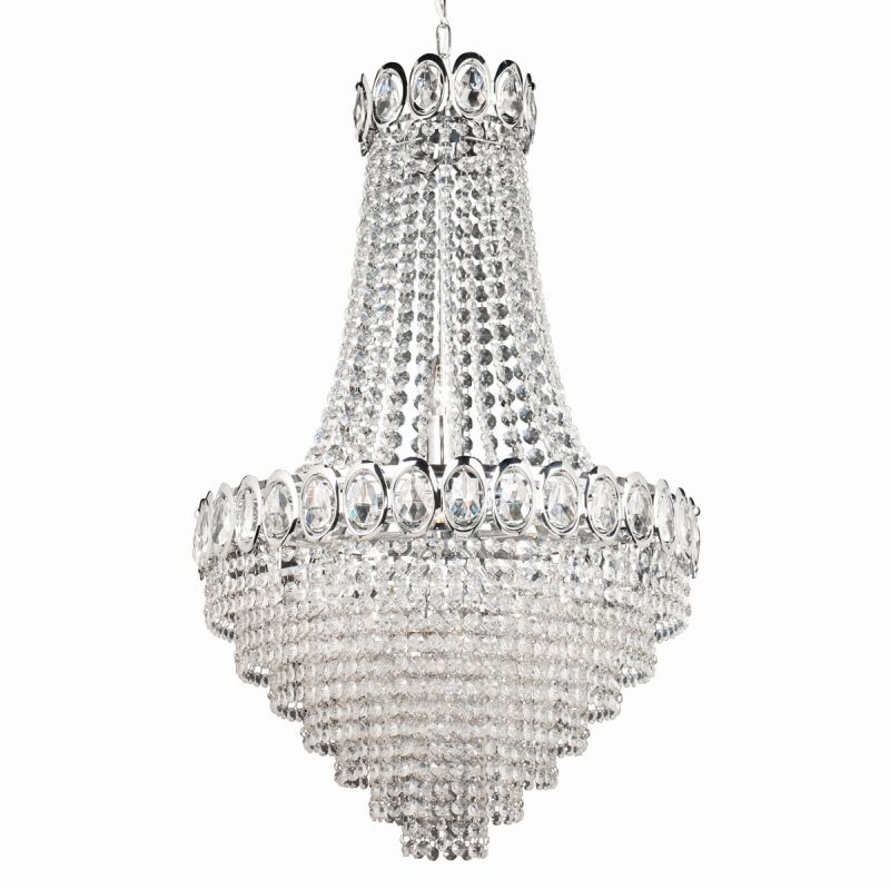 Searchlight-1711-11CC - Louis Philipe - Crystal with Chrome 11 Light Chandelier