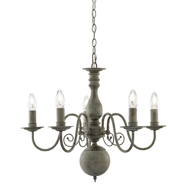 Searchlight-2265-5GY - Greythorne - Textured Grey 5 Light Centre Fitting