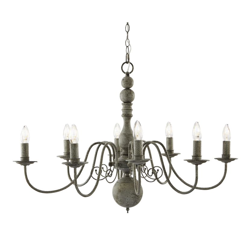 Searchlight-2268-8GY - Greythorne - Textured Grey 8 Light Centre Fitting