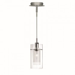Duo 1 - Double Clear & Frosted Glass Single Pendant Duo 1 - Double Clear & Frosted Glass Single Pendant