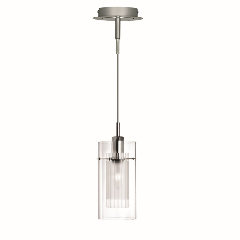 Searchlight-2301 - Duo 1 - Double Clear & Frosted Glass Single Pendant