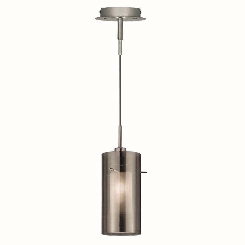 Searchlight-2301SM - Duo 2 - Double Smoky & Frosted Glass Single Pendant