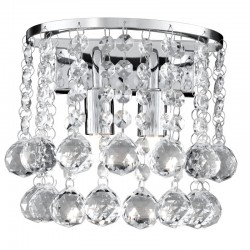 Hanna - Crystal with Chrome 2 Light Wall Lamp