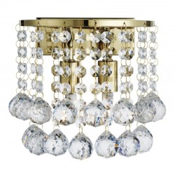 Hanna - Crystal with Gold 2 Light Wall Lamp
