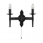 Cartwheel II - Gothic Matt Black 2 Light Wall Lamp Cartwheel II - Gothic Matt Black 2 Light Wall Lamp