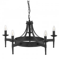 Cartwheel II - Gothic Matt Black 5 Light Centre Fitting Cartwheel II - Gothic Matt Black 5 Light Centre Fitting