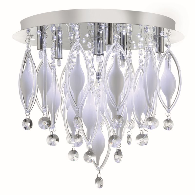 Searchlight-2456-6CC - Spindle - Crystal & Chrome Remote 6 Light Ceiling Lamp