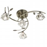Sierra - Antique Brass with Crystal 4 Light Ceiling Lamp