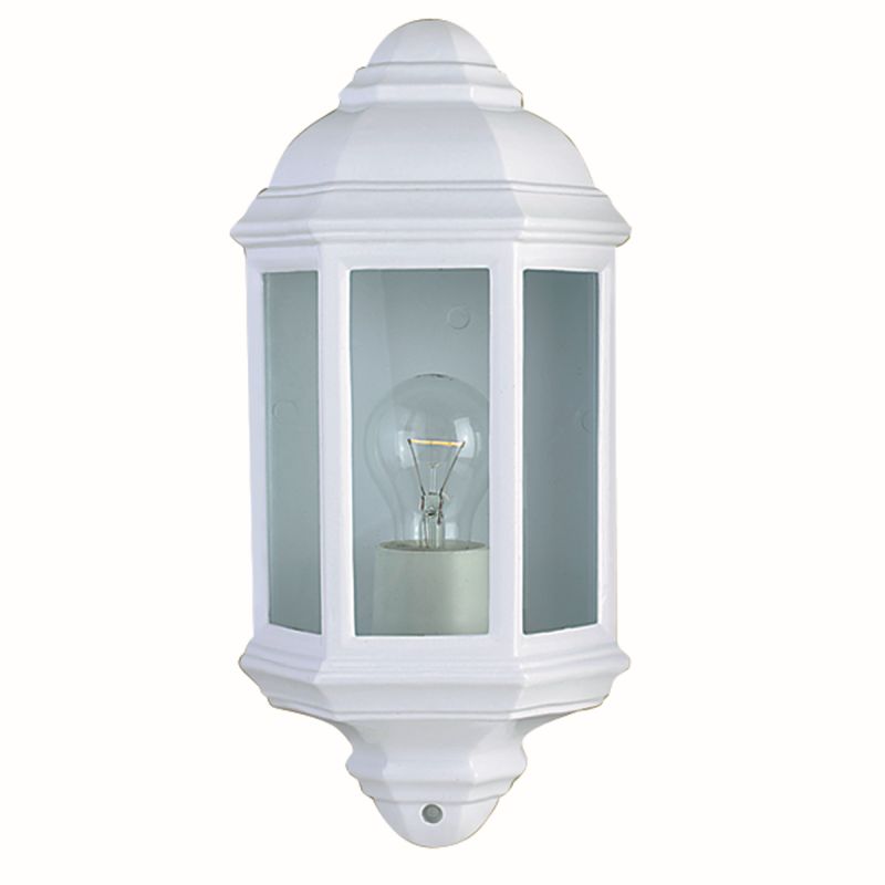Searchlight-280WH - Maine - White & Glass Half Lantern Wall Lamp