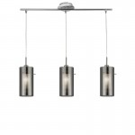 Duo 2 - Double Smoky & Frosted Glass 3 Light Bar Pendant Duo 2 - Double Smoky & Frosted Glass 3 Light Bar Pendant