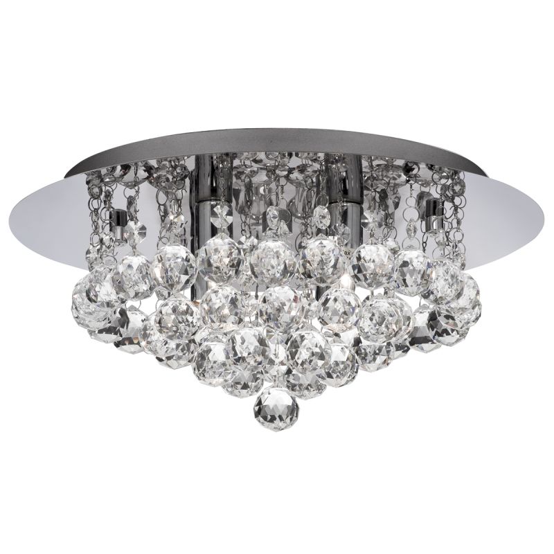 Searchlight-3404-4CC - Hanna - Crystal with Chrome 4 Light Round Ceiling Lamp