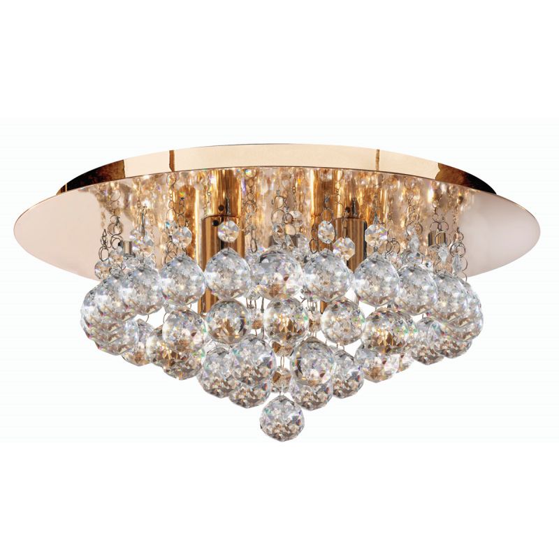 Searchlight-3404-4GO - Hanna - Crystal with Gold 4 Light Round Ceiling Lamp