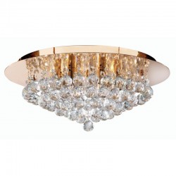 Hanna - Crystal with Gold 6 Light Round Ceiling Lamp