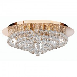 Hanna - Crystal with Gold 8 Light Round Ceiling Lamp