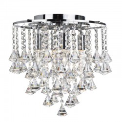 Dorchester - Crystal Pyramid Drops with Chrome 4 Light Flush