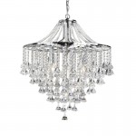 Dorchester - Crystal Pyramid Drops with Chrome 5 Light Pendant