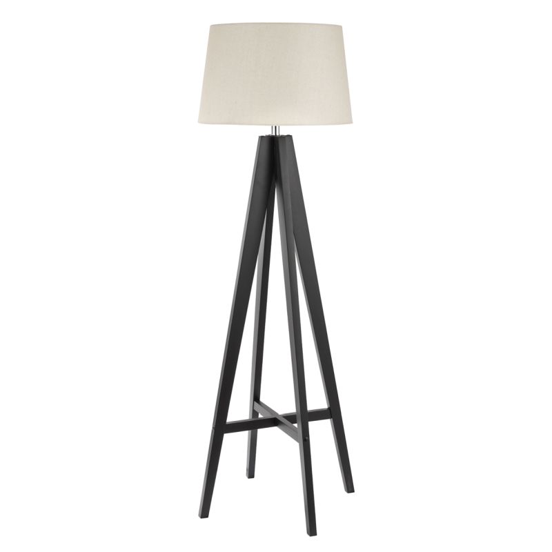 Searchlight-3540BR - Easel - Cream with Dark Wood Tripod Floor Lamp