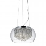 Curva - Clear Glass with Spiral Tubes 4 Light Pendant