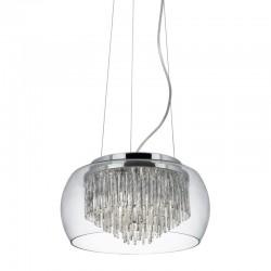 Curva - Clear Glass with Spiral Tubes 4 Light Pendant