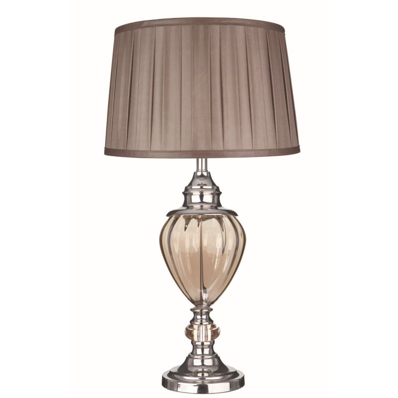 Searchlight-3721AM - Greyson - Brown Shade with Amber Glass Table Lamp