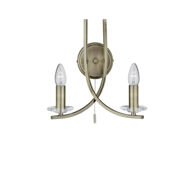 Searchlight-4162-2AB - Ascona - Antique Brass & Crystal Twist Wall Lamp
