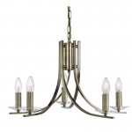 Ascona - Antique Brass & Crystal Twist 5 Light Pendant Ascona - Antique Brass & Crystal Twist 5 Light Pendant
