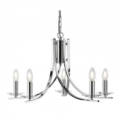 Ascona - Polished Chrome & Crystal Twist 5 Light Pendant