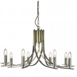 Ascona - Antique Brass & Crystal Twist 8 Light Pendant