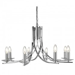 Ascona - Polished Chrome & Crystal Twist 8 Light Pendant