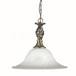 Cameroon - Marble Glass with Antique Brass Single Pendant