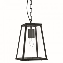 Voyager - Matt Black & Glass Tapered Single Lantern Pendant  Voyager - Matt Black & Glass Tapered Single Lantern Pendant