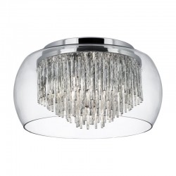 Curva - Clear Glass with Spiral Tubes 4 Light Ceiling Lamp Curva - Clear Glass with Spiral Tubes 4 Light Ceiling Lamp