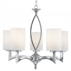 Gina - Opal Glass with Chrome 5 Light Centre Fitting