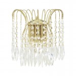 Waterfall - Crystal with Gold 2 Light Waterfall Wall Lamp Waterfall - Crystal with Gold 2 Light Waterfall Wall Lamp