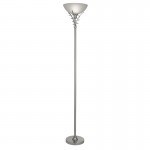 Linea - Satin Silver with Frosted Glass Floor Lamp Linea - Satin Silver with Frosted Glass Floor Lamp