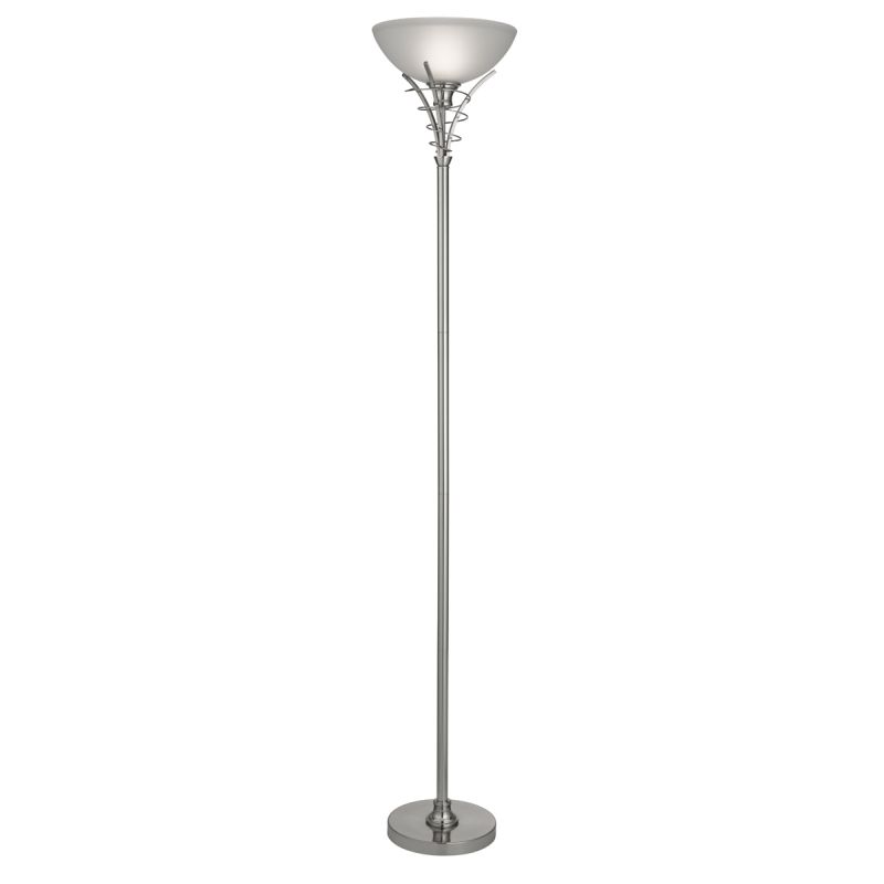 Searchlight-5222SS - Linea - Satin Silver with Frosted Glass Floor Lamp