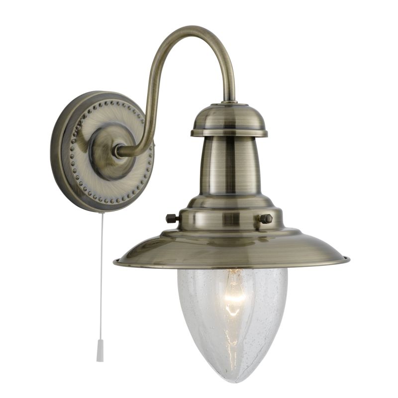 Searchlight-5331-1AB - Fisherman - Antique Brass with Glass Fisherman Wall Lamp