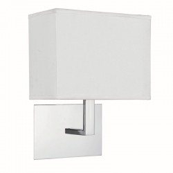Hotel - White Fabric Shade with Polished Chrome Wall Lamp Hotel - White Fabric Shade with Polished Chrome Wall Lamp