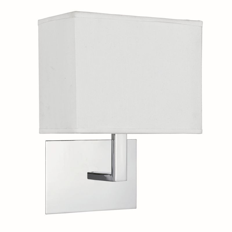 Searchlight-5519CC - Hotel - White Fabric Shade with Polished Chrome Wall Lamp