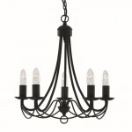 Maypole - Decorative Matt Black 5 Light Centre Fitting Maypole - Decorative Matt Black 5 Light Centre Fitting