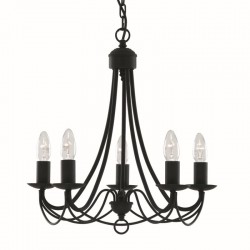 Maypole - Decorative Matt Black 5 Light Centre Fitting