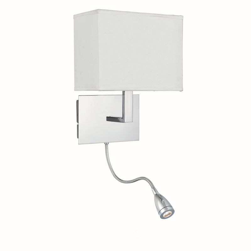 Searchlight-6519CC - Hotel - White with Chrome Mother & Child LED Wall Lamp