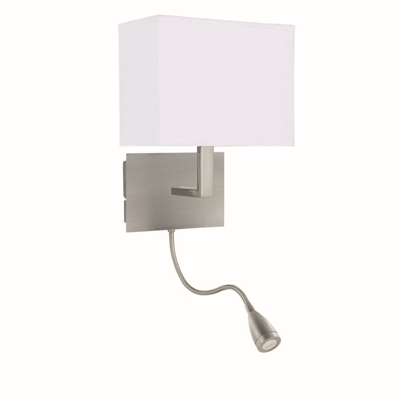 Searchlight-6519SS - Hotel - White with Satin Silver Mother & Child LED Wall Lamp