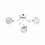 Bellis II - Crystal & Chrome with Leaf 3 Light Ceiling Lamp Bellis II - Crystal & Chrome with Leaf 3 Light Ceiling Lamp