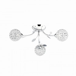 Bellis II - Crystal & Chrome with Leaf 3 Light Ceiling Lamp Bellis II - Crystal & Chrome with Leaf 3 Light Ceiling Lamp