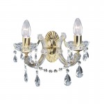 Marie Therese - Crystal & Acrylic Twin Wall Lamp - Brass Marie Therese - Crystal & Acrylic Twin Wall Lamp - Brass