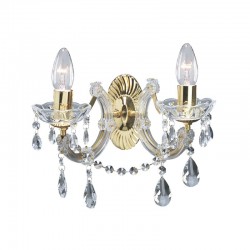 Marie Therese - Crystal & Acrylic Twin Wall Lamp - Brass Marie Therese - Crystal & Acrylic Twin Wall Lamp - Brass