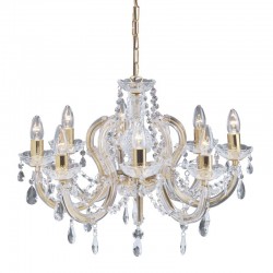 Marie Therese - Crystal & Acrylic 8 Light Chandelier - Brass Marie Therese - Crystal & Acrylic 8 Light Chandelier - Brass